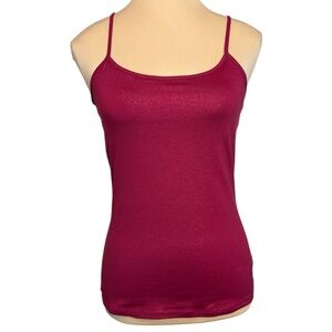 White House Black Market EUC Red Metallic Stretch Camisole Size Small